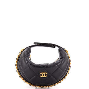 Chanel Extra Mini Chain Around Hobo Pouch Quilted Lambskin